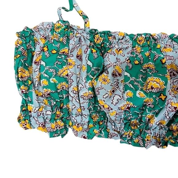 RHODE x Target whimsical Green floral spaghetti strap crop bra top size medium - Picture 6 of 10
